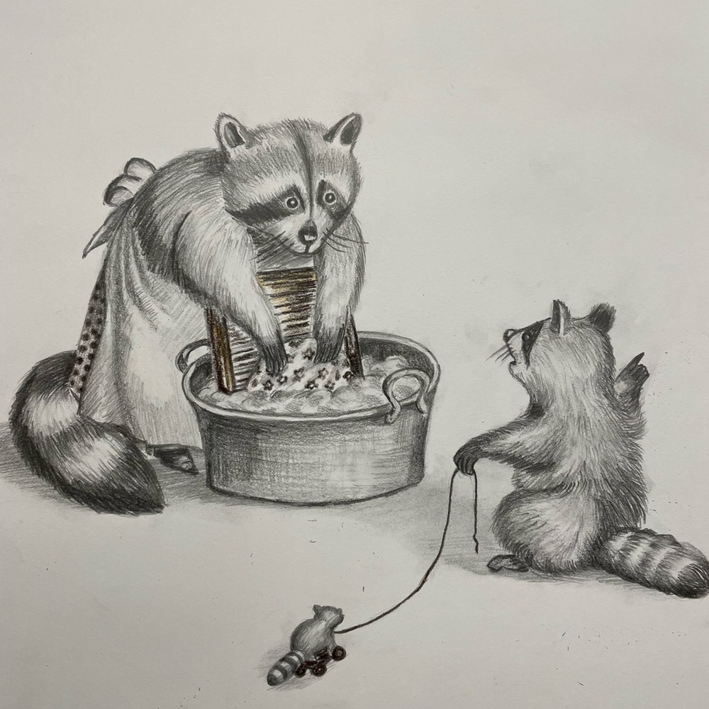 Handmade HB/4B pencils sketches with frame